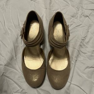 Gold dress shoes